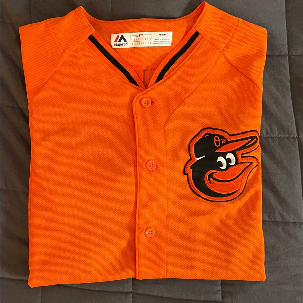 Majestic Orange Baltimore Orioles Button-Up Jersey